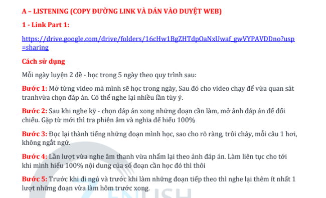 Hướng dẫn học Part 1