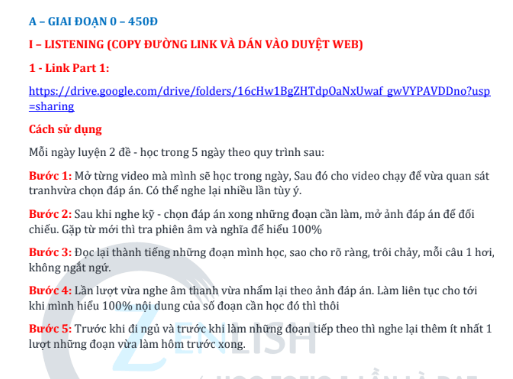 Giai đoạn 0 - 450 TOEIC