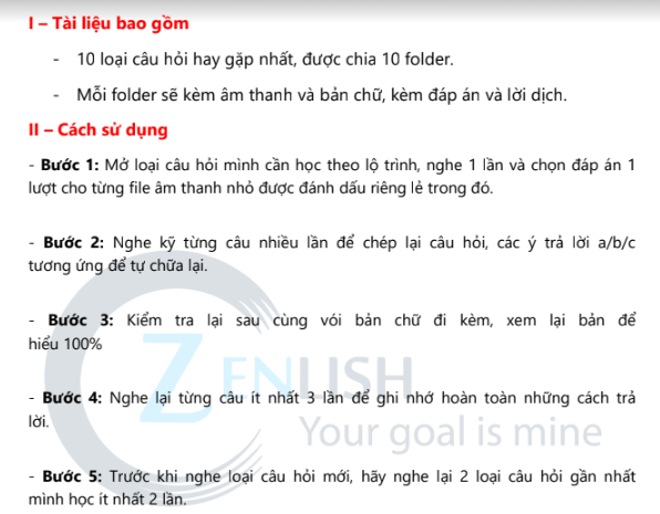 Tài liệu 10 loại câu hỏi Part 2 chuẩn quốc tế