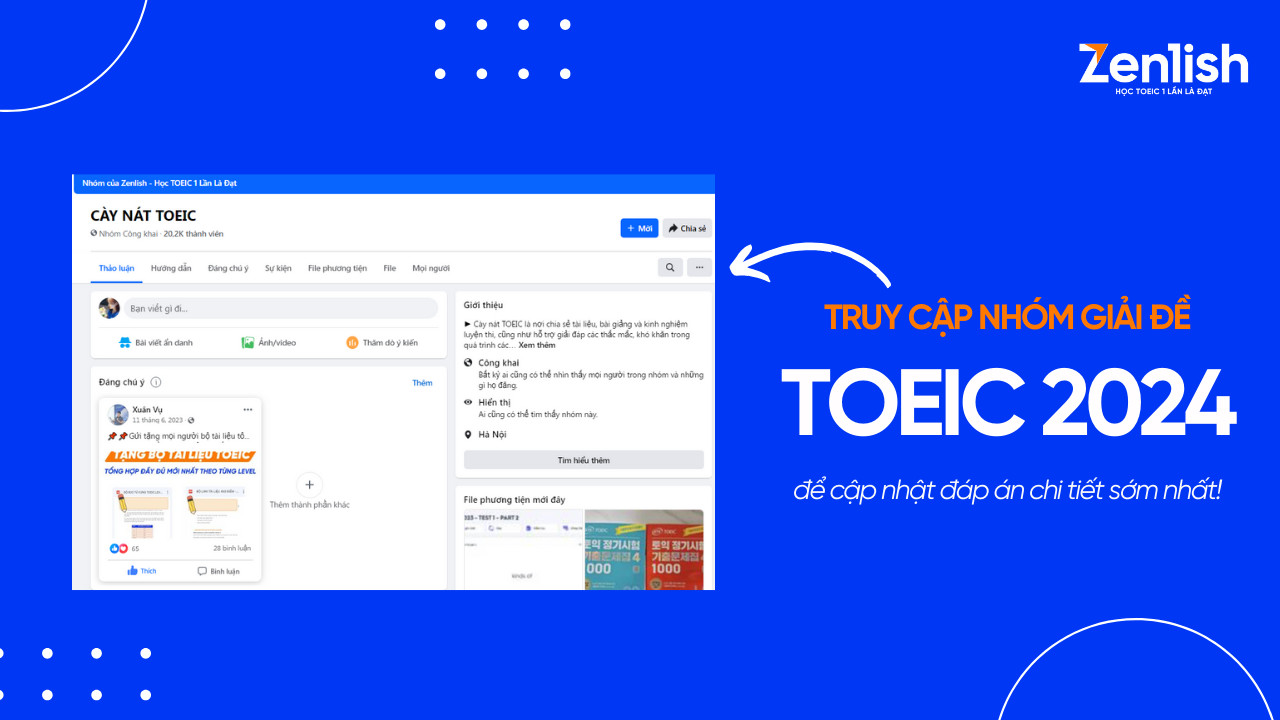 Truy cập nhóm giải đề TOEIC 2024 mới nhất
