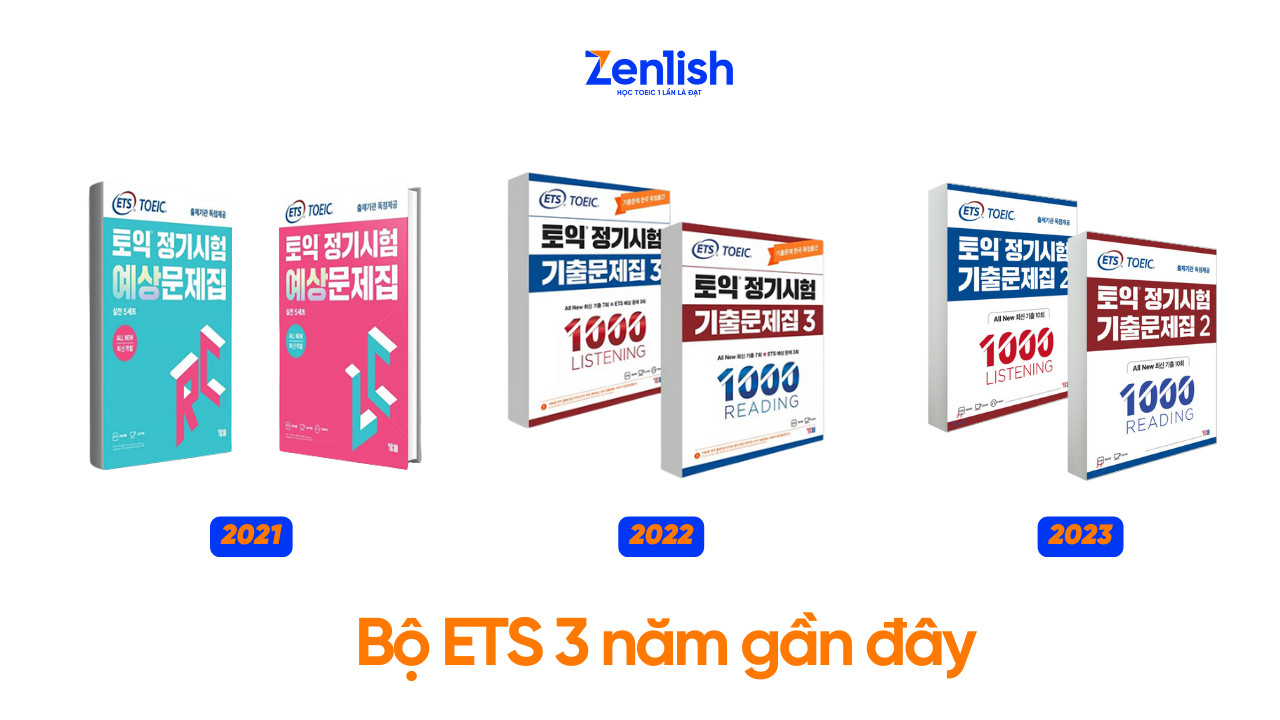 Hình ảnh bộ sách ETS 3 năm gần đây