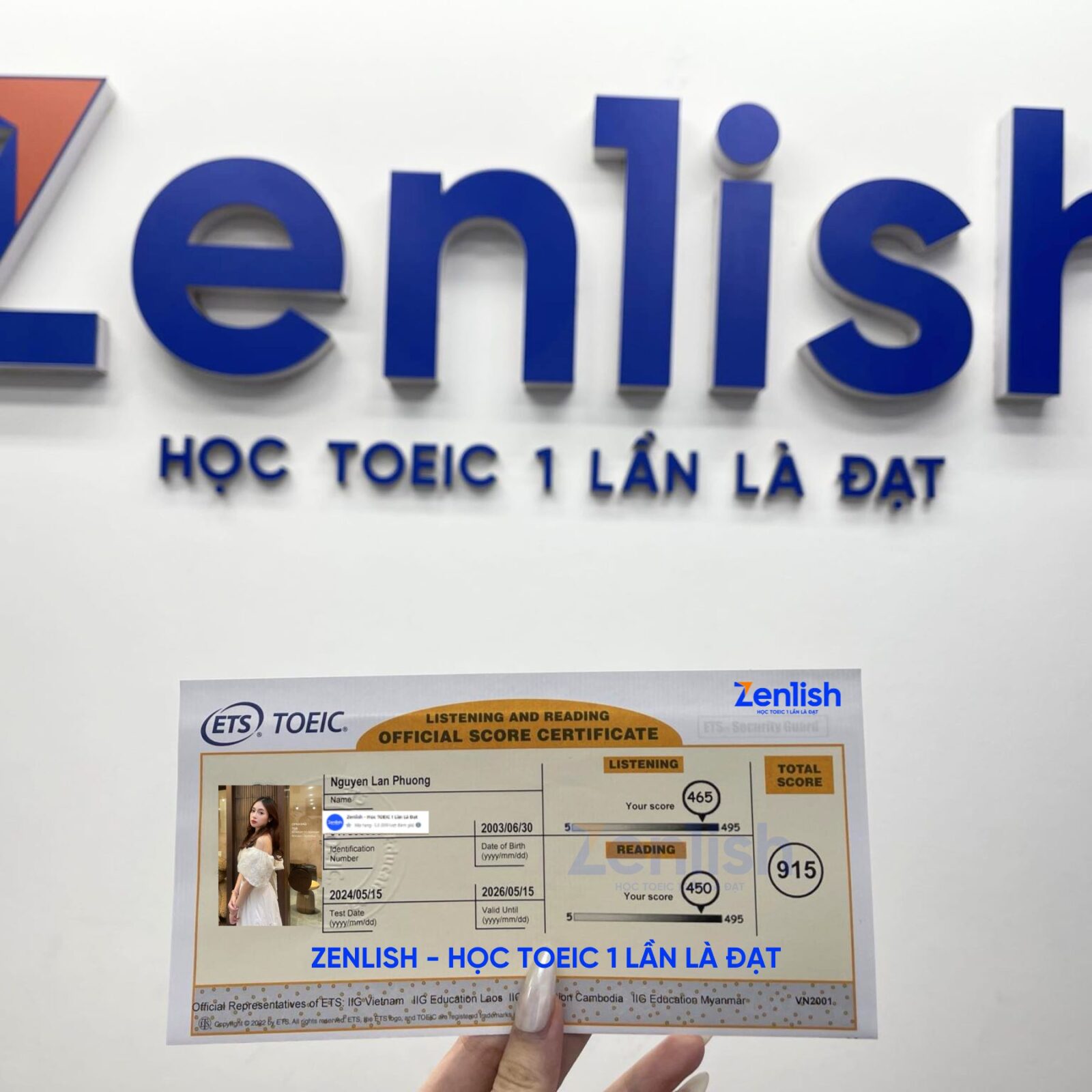 Chứng chỉ 915/990 của Lan Phương