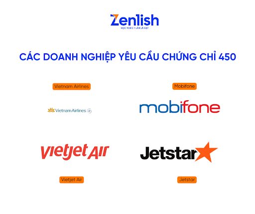 Các doanh nghiệp yêu cầu chứng chỉ 450