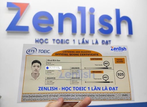 Chứng chỉ của Khuất Minh Sơn - 925/990 TOEIC