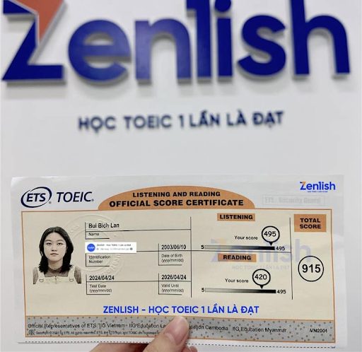Chứng chỉ của Bích Lan