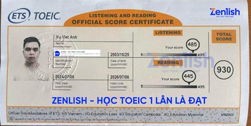 Chứng chỉ của Việt Anh