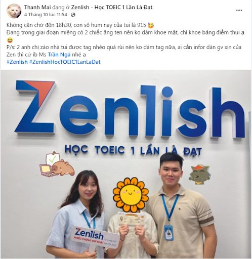 Feedback của Mai sau khi nhận chứng chỉ