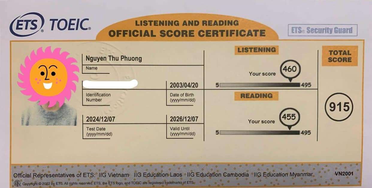 Chứng chỉ của Thu Phương